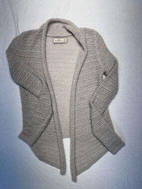 Abercrombie & Fitch Women's Open-Front Cardigan - Light Gray Beige Knit